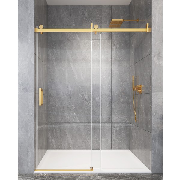 CSS10, SINGLE SLIDING, FRAMELESS SHOWER DOOR, SOFT-CLOSE FOR OPEN & CLOSE